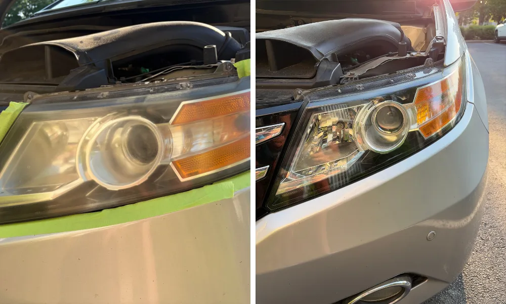 car with restored headlights vs yellowed headlights resale value comparison