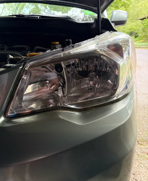 Subaru Forester headlight in Harvard, Massachusetts, after restoration